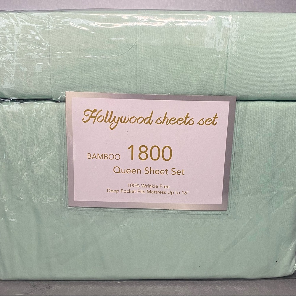 6 piece Hollywood Sheets Bamboo 1800 Queen Size Sheet Set